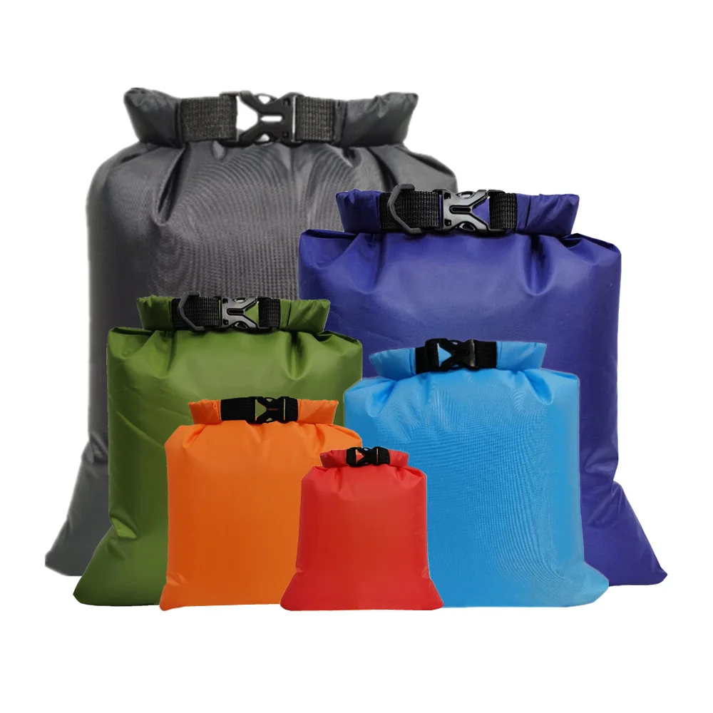 6pcs Outdoor Dry Waterproof Bag Dry Bag Sack Waterproof Floating Gear Bags For Boating Fishing Rafting Swimming 8L