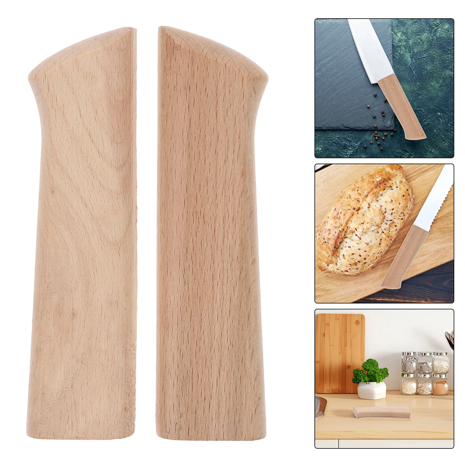 2pcs Knife Handles For Kitchen Knife Wooden Handle Replacement Chef Handle Knife Repair Handle Accessories