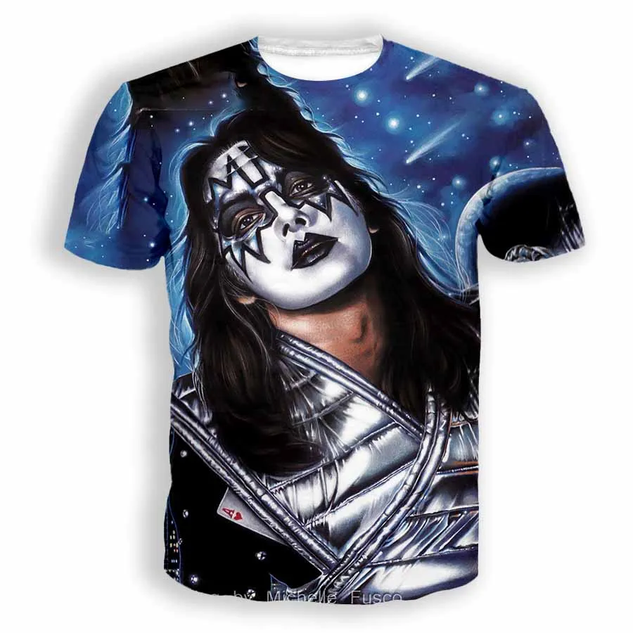 

Новые модные женские/мужские повседневные футболки с 3D принтом Ace Frehley, футболки в стиле хип-хоп, топы в стиле Харадзюку, одежда C2