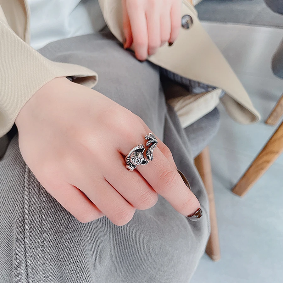 Finger Ring Bohemian Simple Fashion Fortune Cat Size Adjustable Ring
