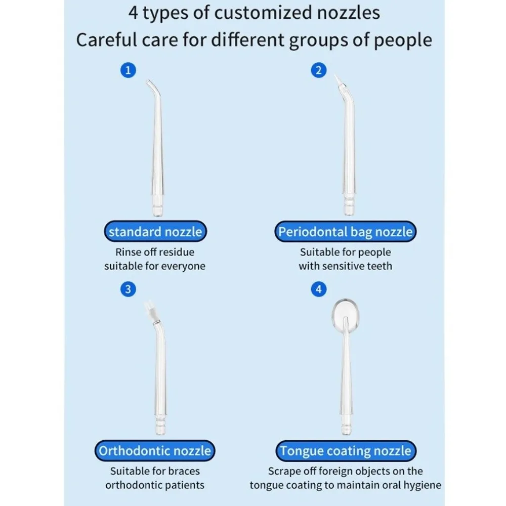 Smart Electric Oral Irrigator Rechargeable Cordless Electric Tooth Flusher Professional 3 Cleaning Modes Dental Cleaner