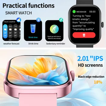 Smart Watch Men Women Multifunctional Smartwatch Bluetooth Connected Phone Music Fitness Sports Bracelet Sleep Monitor Lady 2