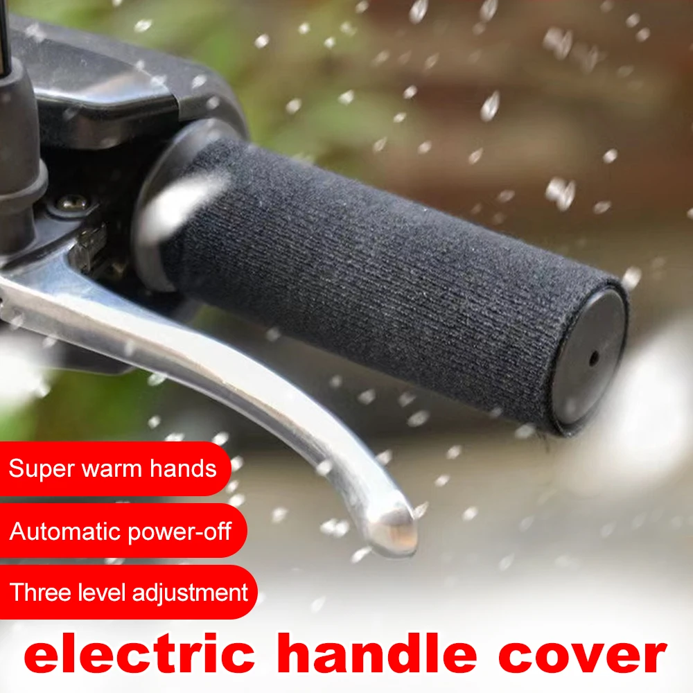 12V Bicycle Motorcycle Heated Hand Grip 3 Gear USB Handlebar Warmer Electric Heating Grips Anti Slip Handlebar Heater Bike