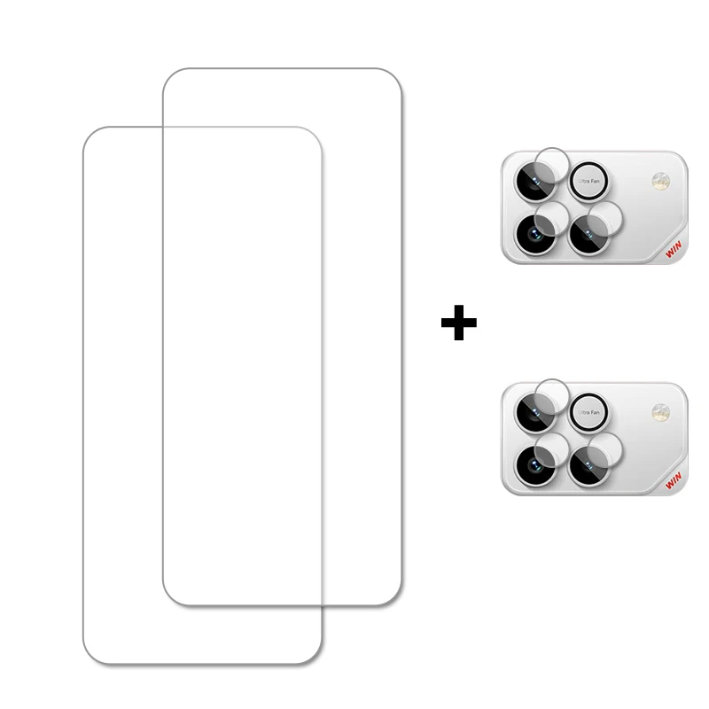 Clear Tempered Glass Screen Protector and Rear Camera Lens Film
