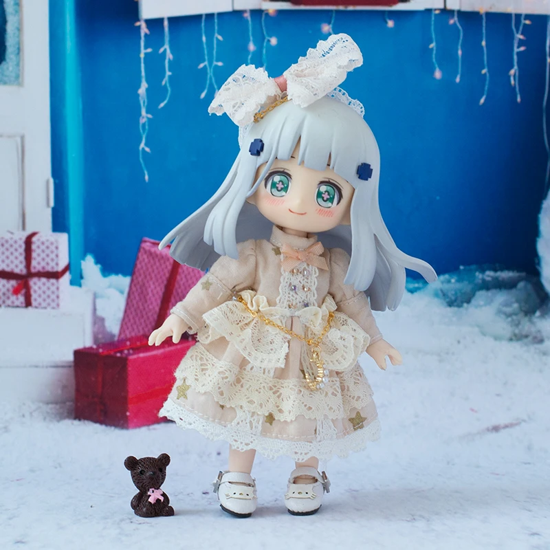 Beautiful Ob11 Clothes Ins Style Suit Pink Blue Doll Skirt Clothes Dress For Obitsu11, Gsc, p9, 1/12bjd Doll Clothes Accessories