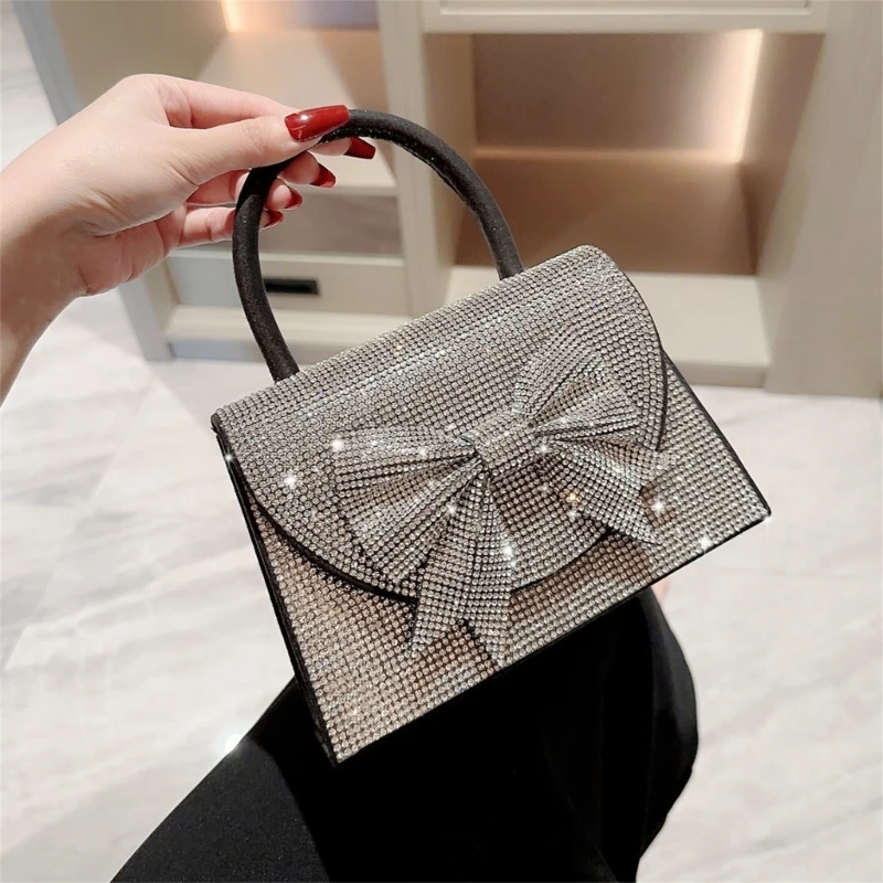 Bag Small Handbag for Women Elegant Evening Purse with Dazzlings Accents E74B