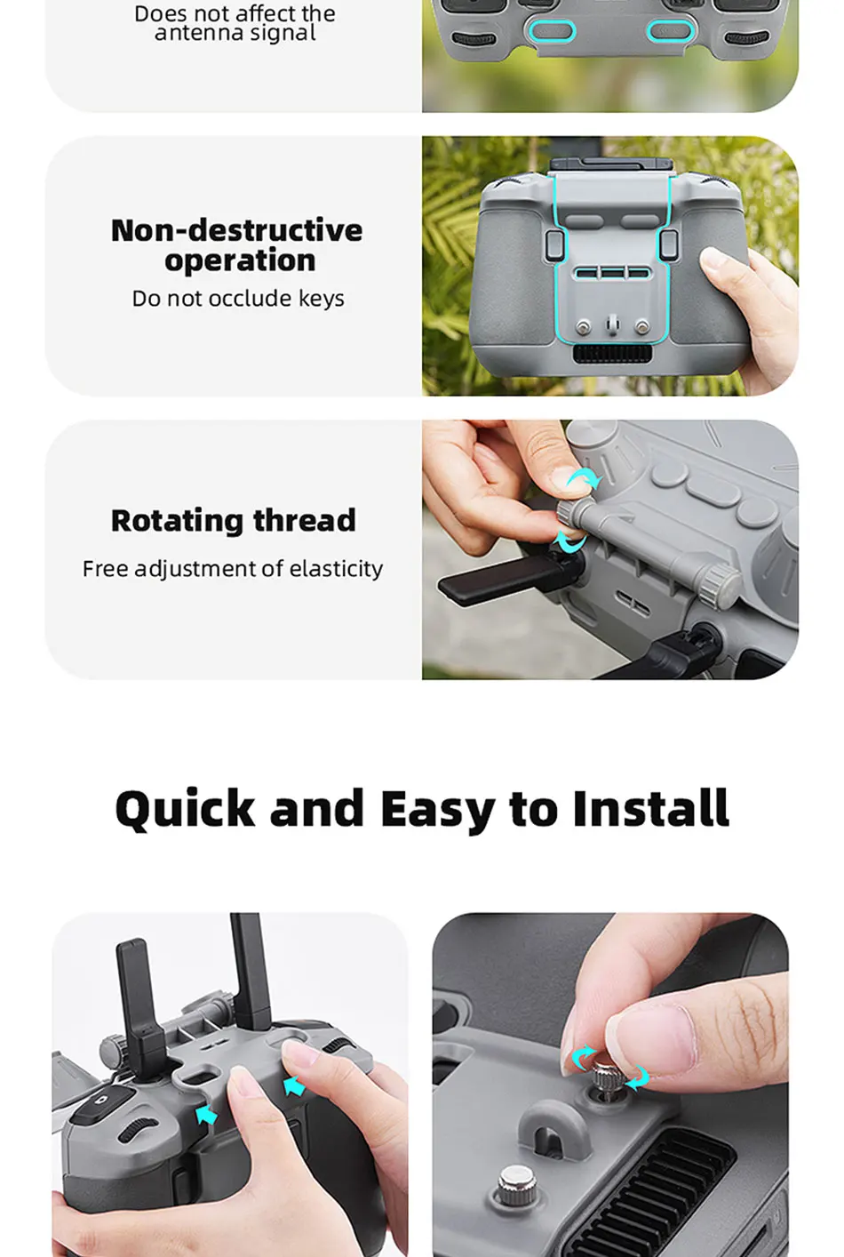 MYOBO-Displayschutzfolie und Sonnenschutz für DJI RC 1/2 Fernbedienung, Zubehör für DJI Mini Mavic Air 3S Drohnen-Fernsteuerung – Detail 14