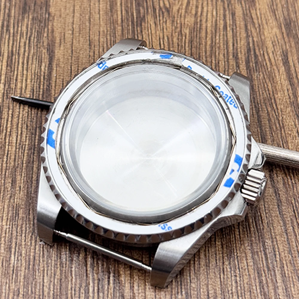 Enhanced Product Title:  
Black Finish GMT Series Bezel Watch Case with Sapphire Glass - 40mm