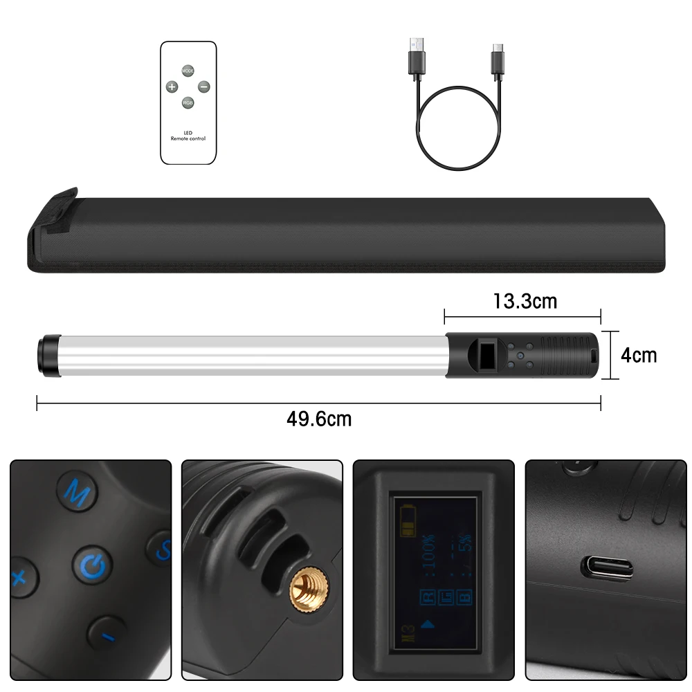 Vara de Luz Varinha com Tripé Suporte Festa Colorida Lâmpada Led Luz Preenchimento Handheld Flash Velocidadelight Fotografia Iluminação Vídeo Rgb - Image 5