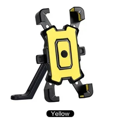 Universal Auto Lock Bike and Motorcycle Phone Holder - Secure and Easy - Open Design (Yellow)