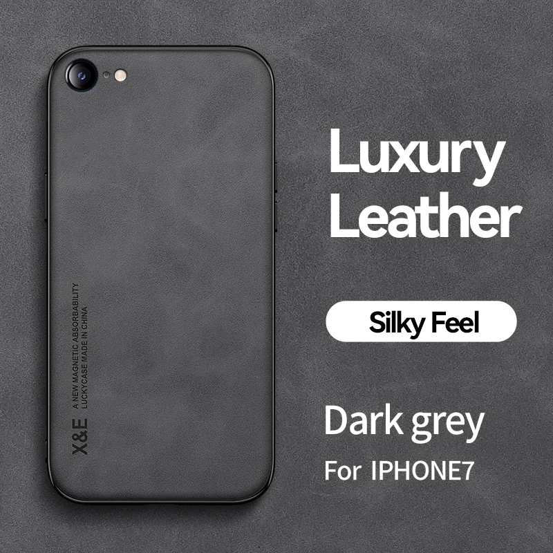 thumbnail image 1 of Funda con textura de cuero para iPhone, carcasa con soporte magnético para iPhone 7, 8, 7 Plus, 8 Plus, X, XS, XS, Max, XR, SE, 2022, 2020, 1 of 5
