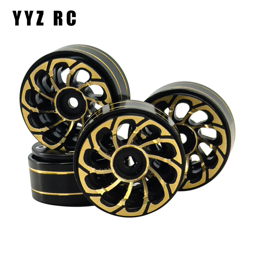1.0" Inch Beadlock Wheel Hub Rims Aluminum Alloy And brass Accessories for Axial Scx24 upgrade parts Rc Car Crawler gladiator beadlock wheel rim