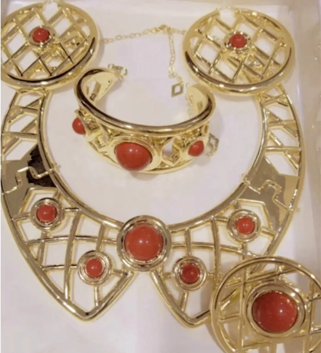 

4 шт., набор женских ювелирных изделий, ожерелье, браслет, серьги, кольцо