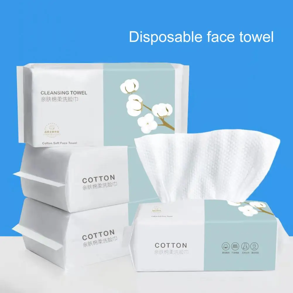 

1 Bag Useful Facial Cleansing Tissue Breathable Cleansing Towel Extraction Type Pure Cotton Face Wet And Dry Use Wipe Cleaning