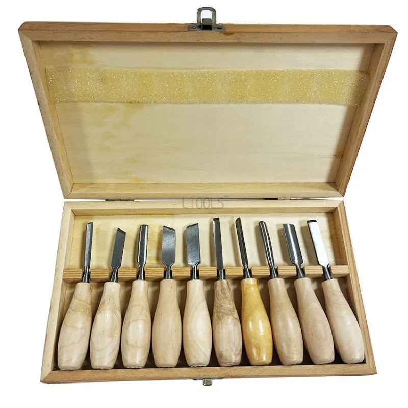 Wood Carving Chisel Set Wooden Handle 12-Pc., Cutters & Saws Tools