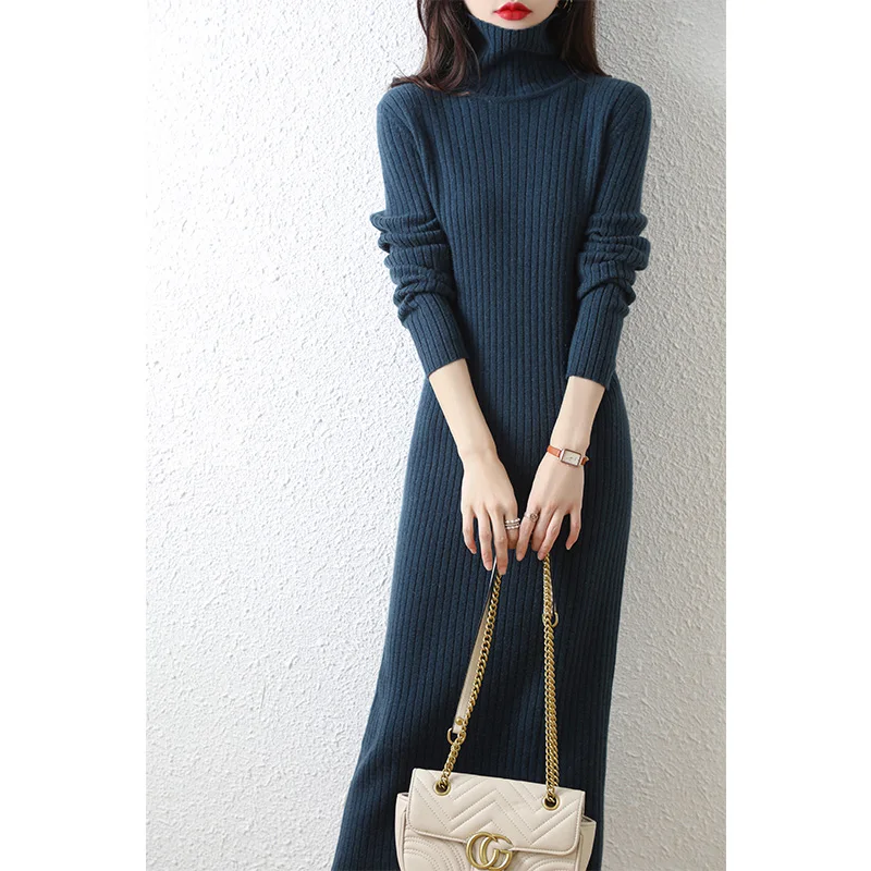 Knit Dresses 2025 Women Warm Long Winter Sweater Wool Dress for Women's  with Long Sleeves Knitted Soft Comfortable Clothing - AliExpress