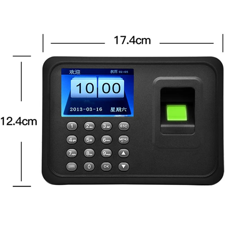 Fingerprint Attendance Machine Biometric Attendance System 1000 Fingerprint Capacity Support USB Driver Download US Plug