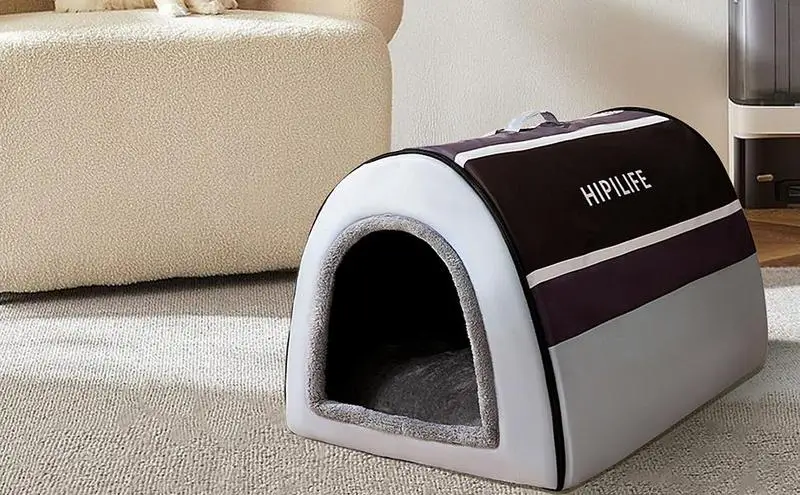 

Indoor Dog House Cave Non-Slip Detachable Dog House For Large Dogs Pet Winter Supplies With Fluffy Mat For Cats Kitten Puppy