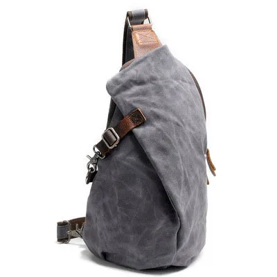 

Retro Chest Bag Men's Canvas Shoulder Bag Waterproof Batik Cloth Backpack Casual Dumpling-shaped Backpack Men