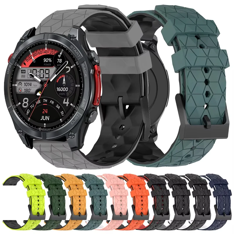 Premium 22mm Silicone Breathable Watch Strap in Black
