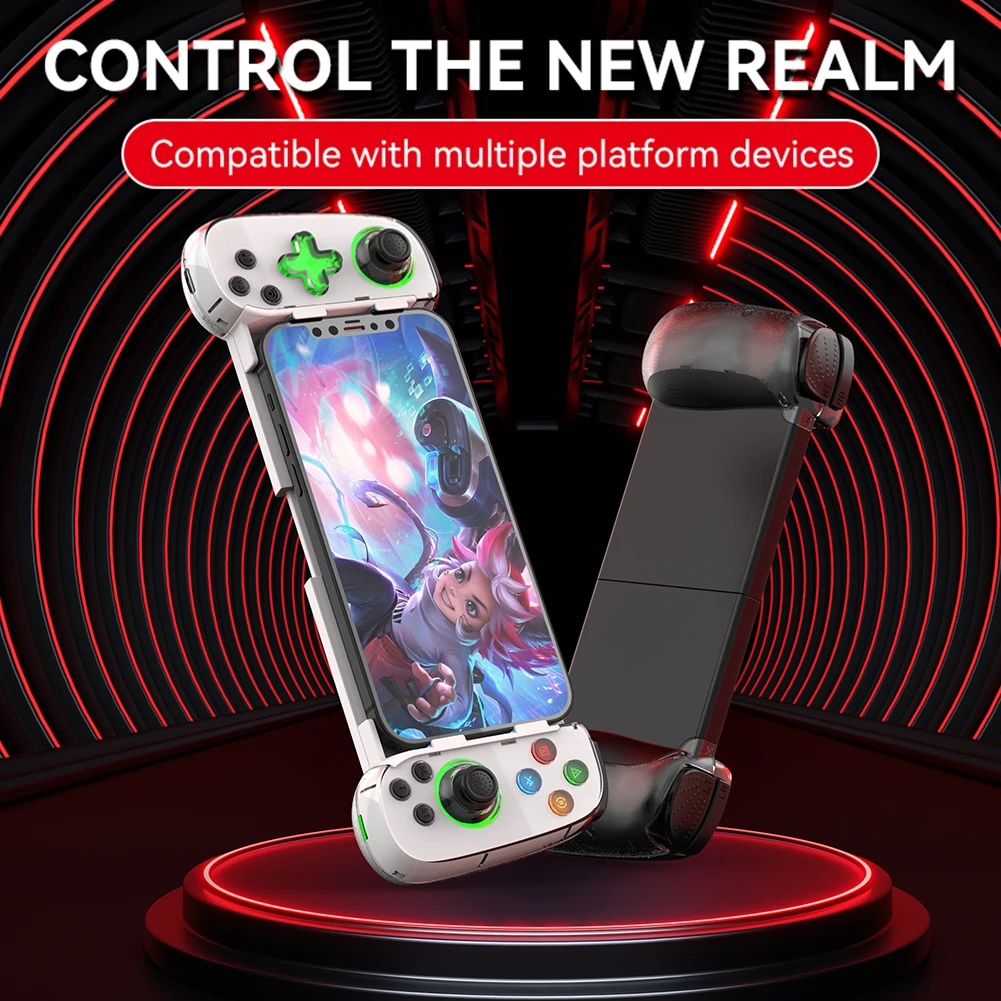 For Mobile Phone Android iOS Joystick Retractable Wireless Games Handle Backlight Button Bluetooth-compatible 5.0 for PS4 Switch