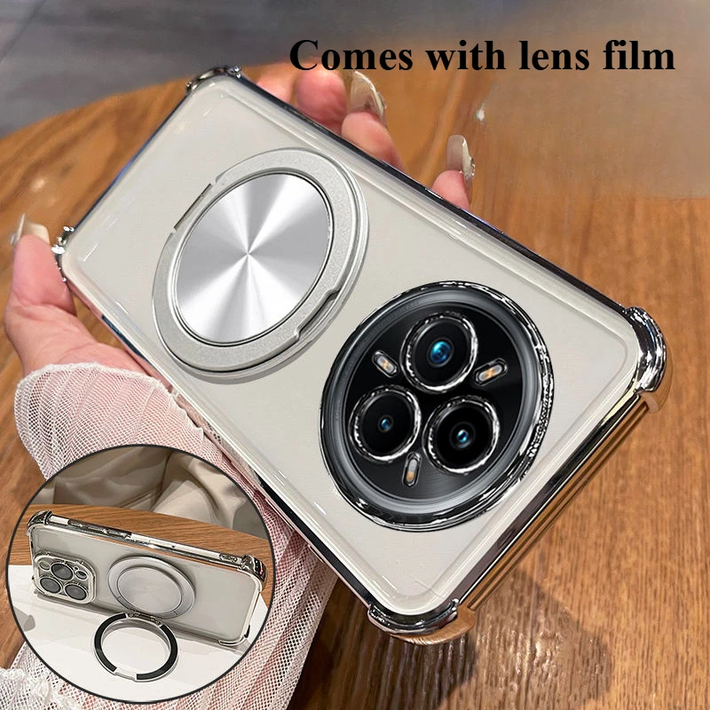 Luxury Shockproof Case with Built-in Lens Film and Magnetic Back Cover