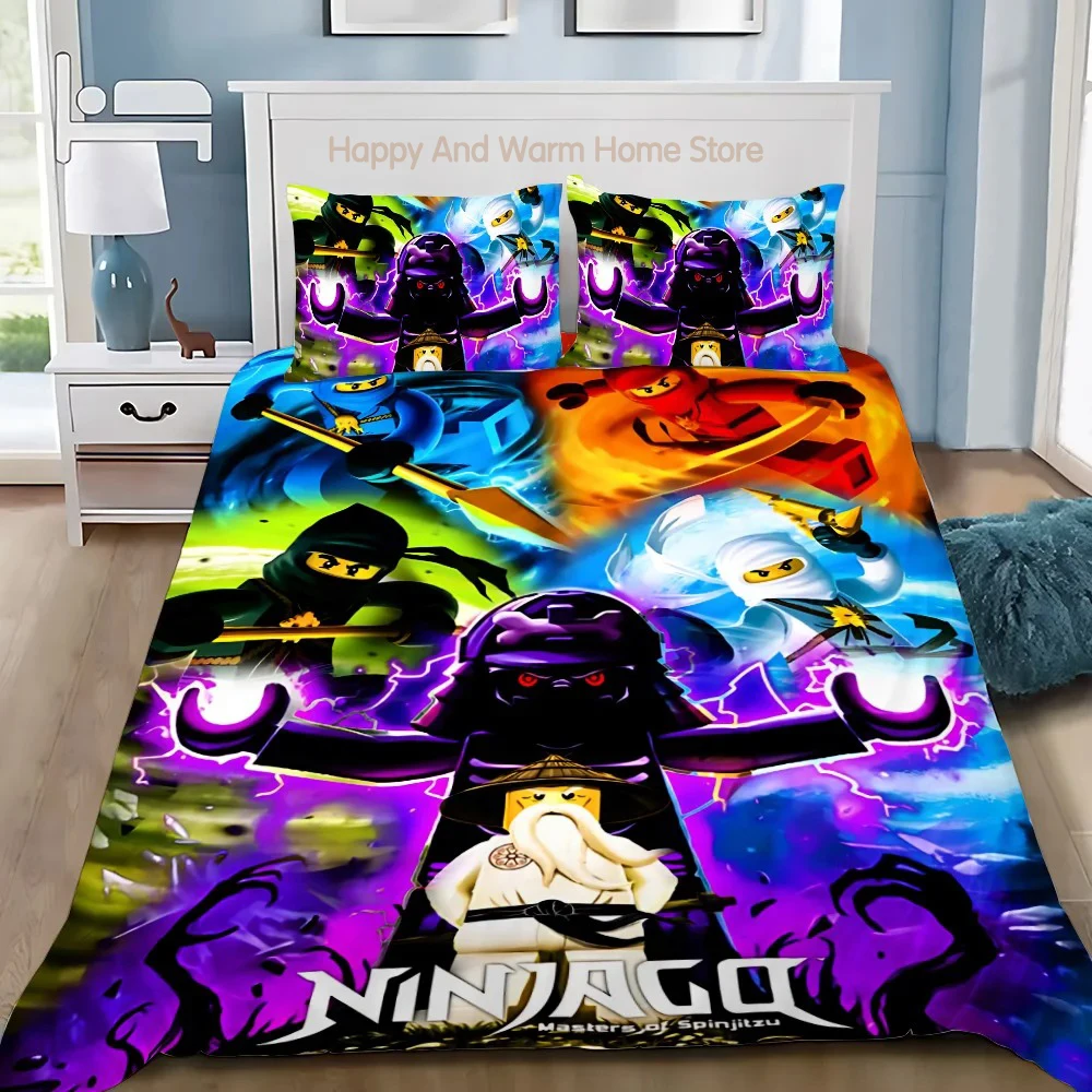 Duvet Cover Cartoon Game Pillowcase Bedding Set Boy Girl Bedroom Decoration Boys-N-ninjagos-Gift Single Double Large Size 5