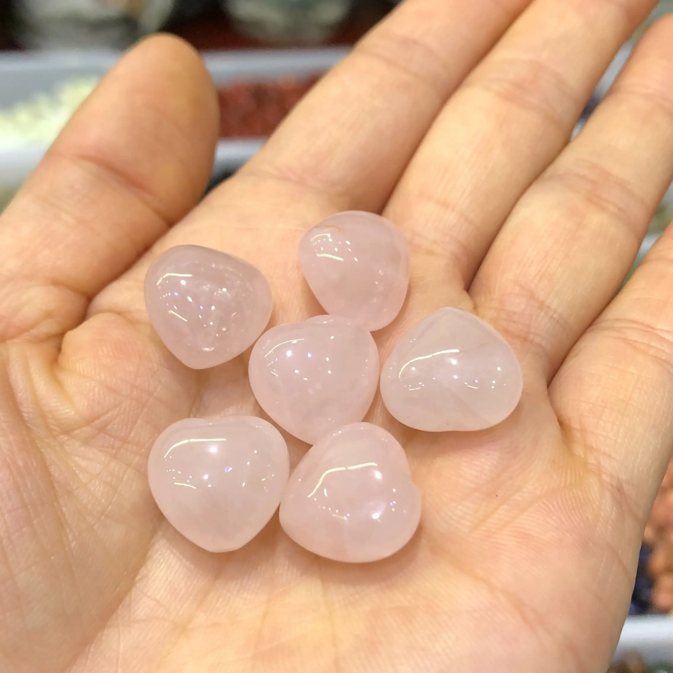 

10 шт./компл., натуральные кристаллы в форме сердца, камень, мини 1,5 см, украшение рейки, розовый кварц, 7 чакр, энергетический Восстанавливающий камень, украшение для дома