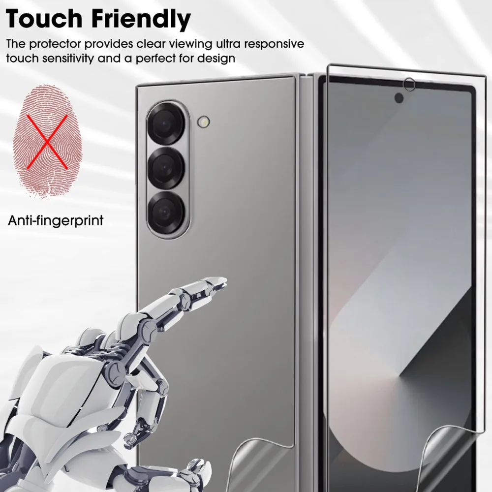 9in1 per Samsung Galaxy Z Fold 7/6/5 Morbido TPU Idrogel Pellicola Della Protezione Dello Schermo HD Interno Esterno Posteriore Pellicole Protettive per Z Fold 6 5 - immagine 2