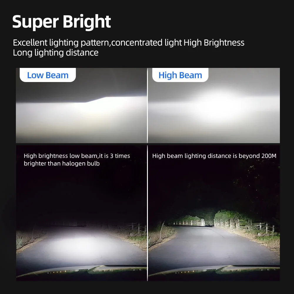    Ʈ LED Ʈ ŰƮ, Ÿ  2007 2008 2009 2010 2011 2012 2013, 12V, 9005 H11, 72W, 6000K, 4 