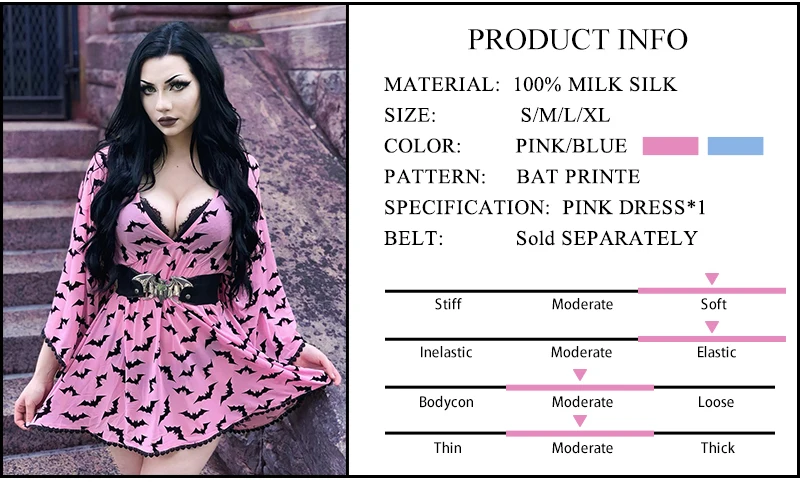 Yangelo Fairy Grunge Women Pink Dress Sexy Deep V Neck Goth Aesthetic Elegant Vestios for E Girls Graphic Bat Party Outfits