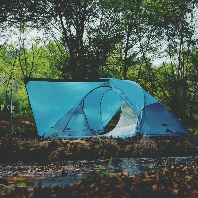 [HODR] SHANYUE Tent 2P Ultralight Seasons Tents Blue Gray 15D Nylon 2156g PU10000mm+ Windproof Outdoor Backpack Camping Trekking