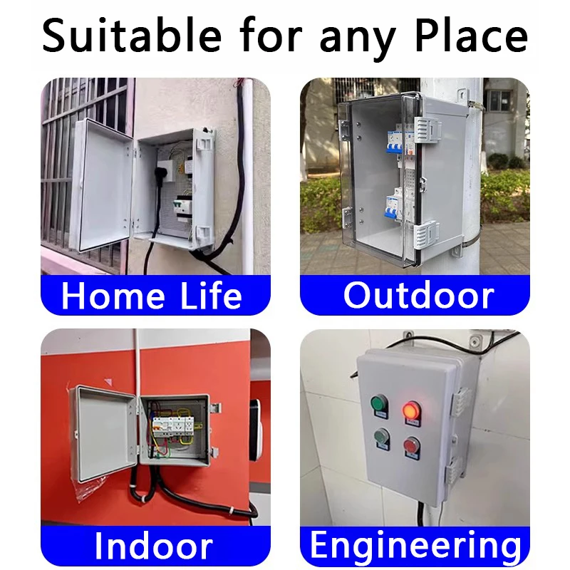 IP66 Waterproof Plastic Box ABS Wire Junction Box Gray/Transparent Cover Enclosure Outdoor Electronic Engineering Projects electronic enclosure case electrical junction box electrical box electrical distribution box