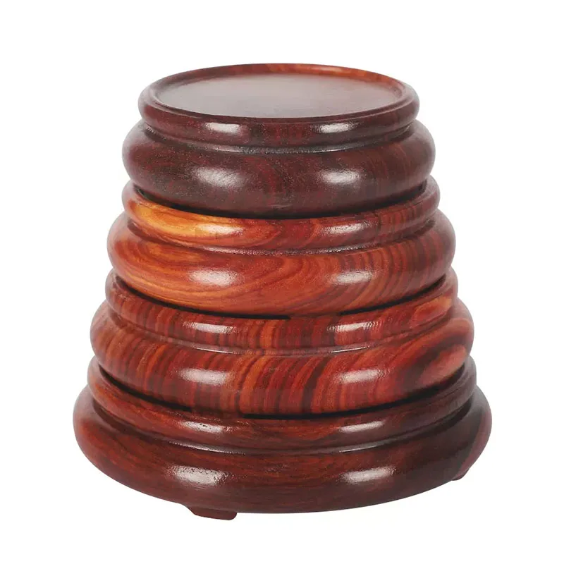 Solid Wood Round Incense Burner, Vase Seal, Purple Clay Pot, Teacup Tea Set, Saucer Stone, Carving, Decorative Wood Bracket