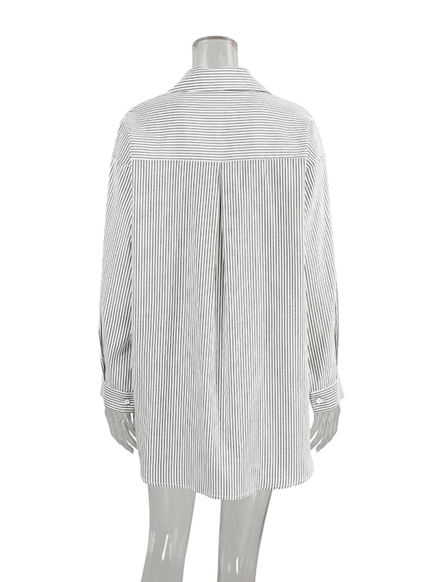 Marthaqiqi Striped Female Sleepwear Set Long Sleeve Pajamas Turn-Down Collar Nightwear Shorts Casual Women Nightie 2 Piece Suit