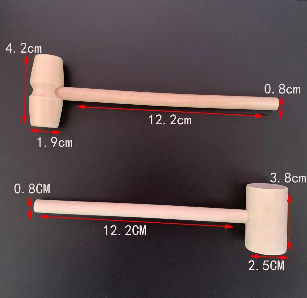 Mini Hammer 3pcs mini toy wooden hammer hammer percussion for cracking nuts tools wooden DIY crafts making tools