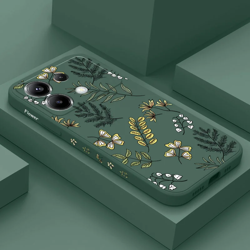 Elegant Leaf Design Silicone Phone Case - Stylish Protective Cover