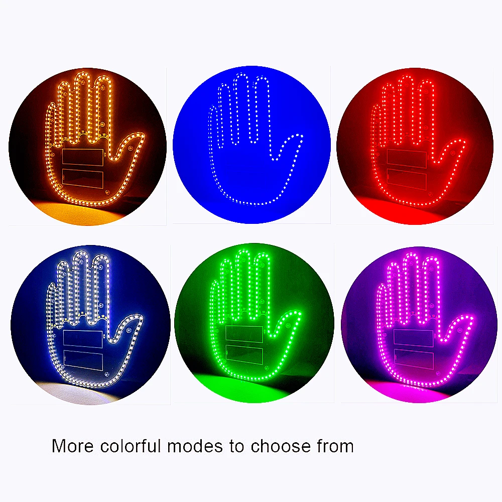 Luz de gestos para hombres, señal de mano LED, adornos interiores de coche,  luz de dedo medio, mano luminosa para vehículo, regalo divertido -  AliExpress