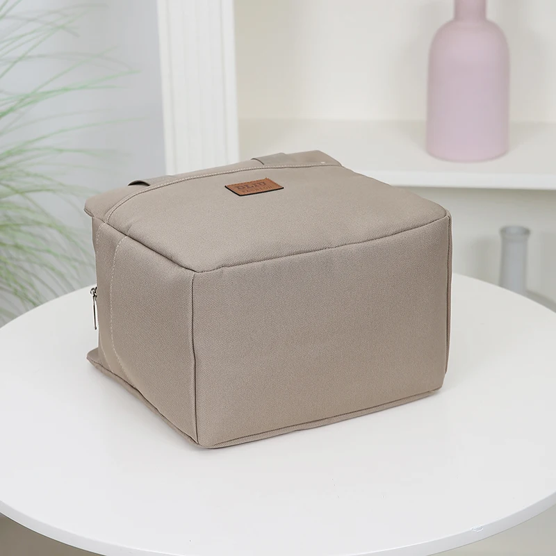 Einfarbige Lunch-Tasche mit Aluminiumfolie-Innenfutter und Reißverschluss, Große Kapazität Tragbare Arbeitstasche, Aufbewahrungstasche, Handtasche – Detail 8