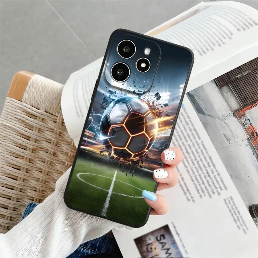 Black Cartoon Football Soft Phone Cover Case