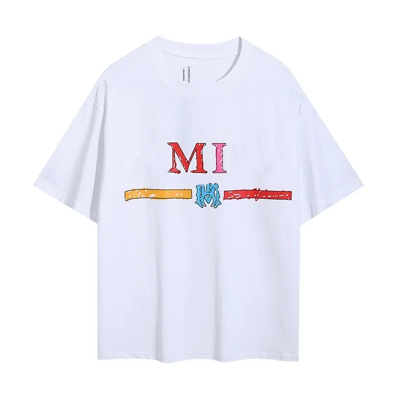 

2023 New Letter Ink Drop Core casual print T shirt Short Sleeve Tshirt Graffiti Couples Tees Tops Pullover Shirts