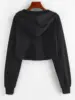 ZAFUL Raw Hem Zip Up Cropped Hoodie 2
