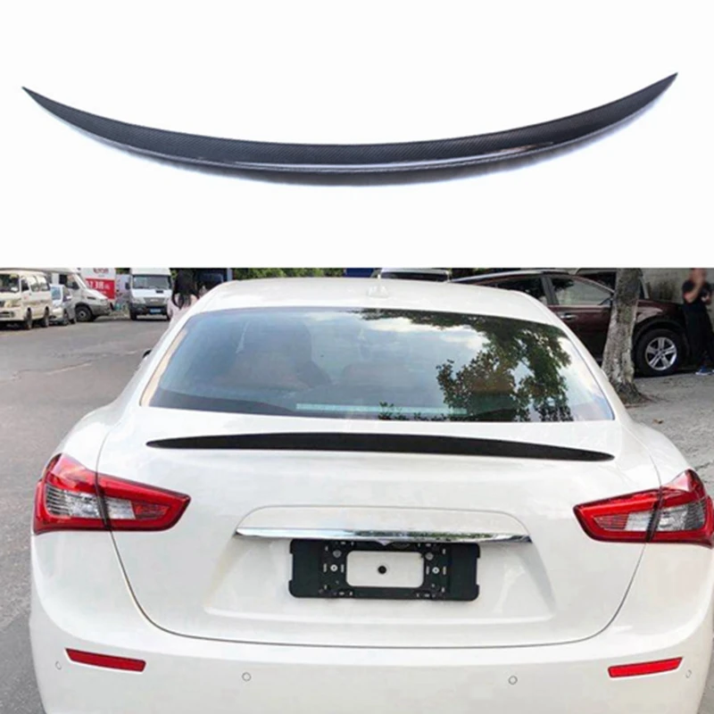

For Maserati Ghibli Car Styling Carbon Fiber / FRP Glossy black / Forged carbon Rear Spoiler Trunk Wing 2014 - UP