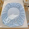Plaid Fitted Sheet Simple Style Single/Queen/King Bedroom Home Bed Sheet Mattress Cover Pad Bedsheet ( Pillowcase Can Order ) 4