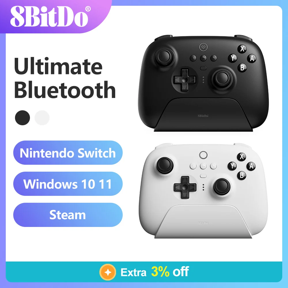 8BitDo Ultimate Wireless Bluetooth Gaming Controller Gamepad for NS  Nintendo Switch and PC, Windows 10, 11, Steam Deck