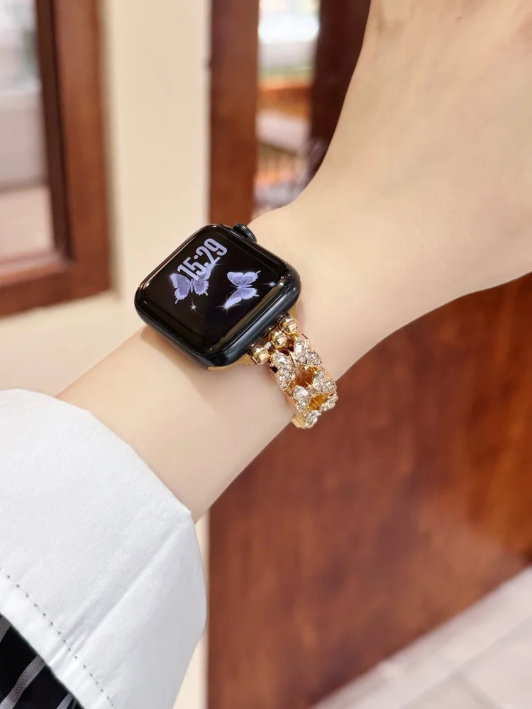 Elasticity Butterfly Diamond Band - Metal Strap