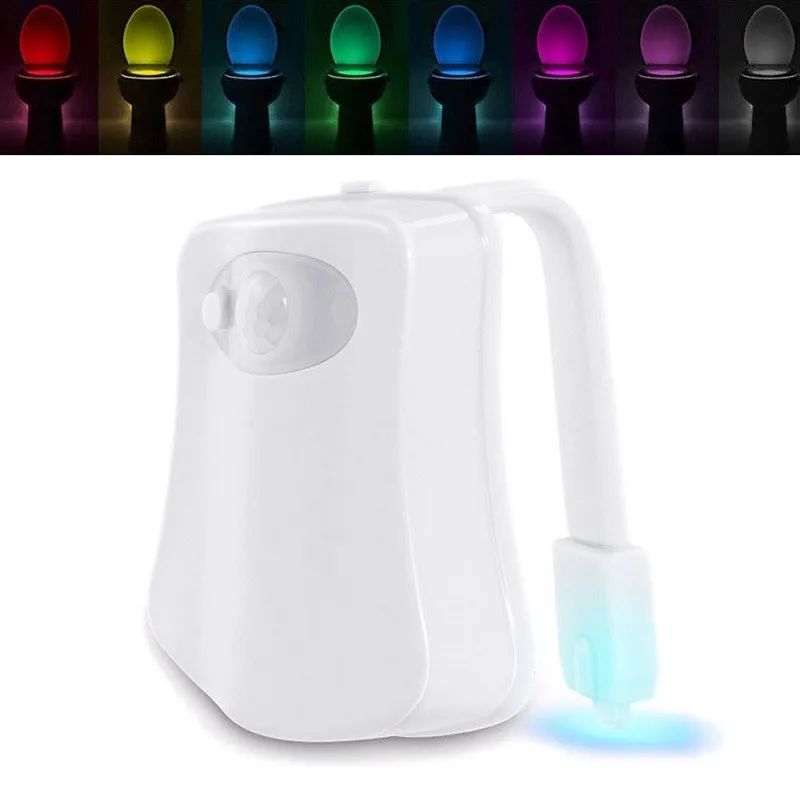 

LED 8 Color Toilet Decorative Light Waterproof Motion Sensor Bathroom Night Light with Replaceable Battery IP65 for RestroomLED