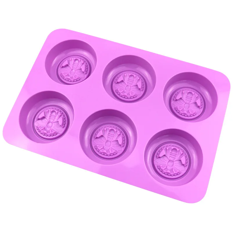 1pc Honey Bee Silicone Soap Mold diy Handmade Craft 3D Soap Mold Silicone  Rectangular 6 Forms