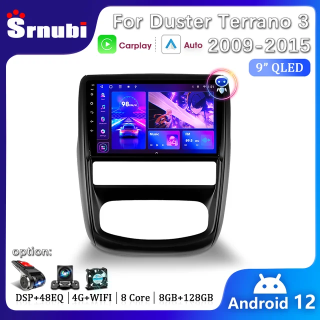 2Din Andriod Car Radio for Renault Duster 1 2010-2015 for Nissan Terrano 3 2014-2022 Multimedia Video Player Navigation Carplay
