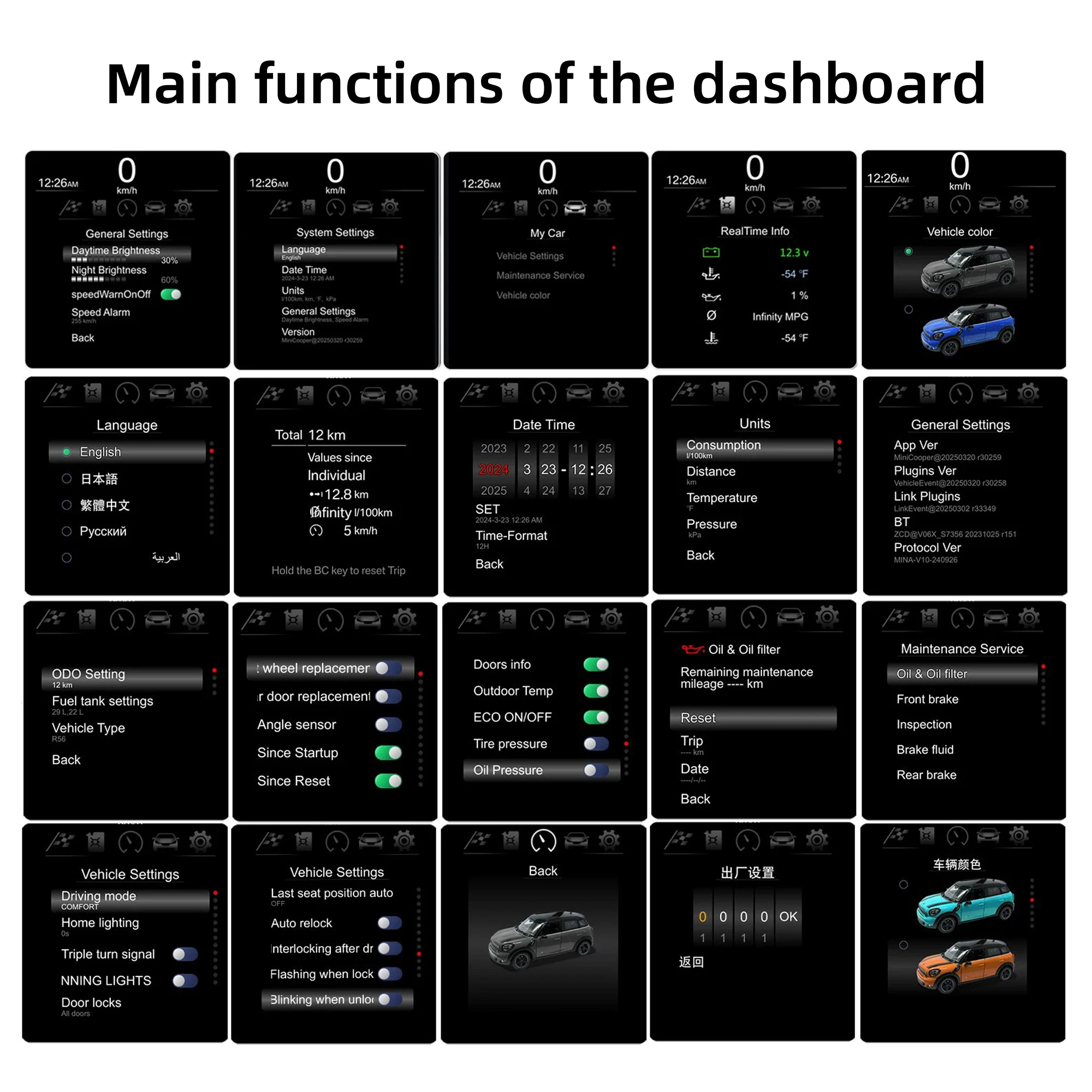 Digital Instrument Cluster For BMW Mini F Series F54 F55 F56 F57 F60 2014-2023Sp